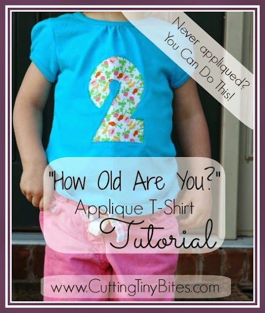 How Old Are You Applique T-Shirt Tutorial.  Sew a sImple homemade gift for kids. 