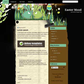 Easter Mood blogger template. personal template blog