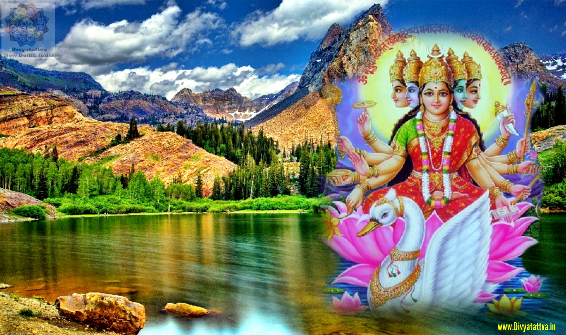Gayatri Goddess 4K UHD Wallpaper, Gayatri Mata Wallpaper for Desktop Download