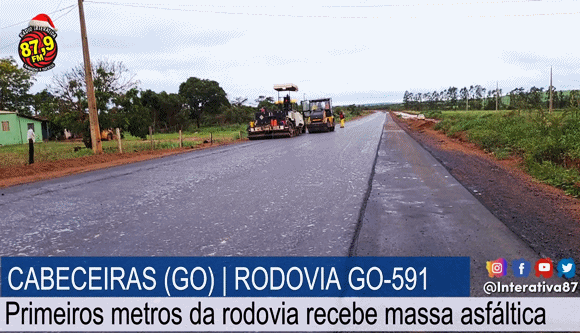 CABECEIRAS | O primeiro quilômetro da GO-591 recebe revestimento asfáltico