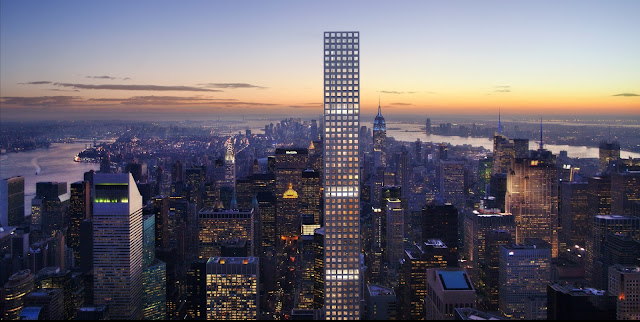 432 Park Avenue skyscraper and lower manhattan in the background