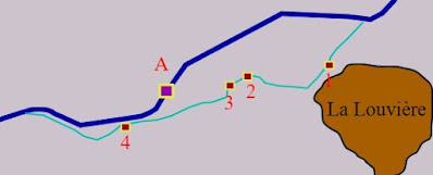 Map of The Four Lifts on the Canal du Centre and their Environs, La Louvière and Le Roeulx