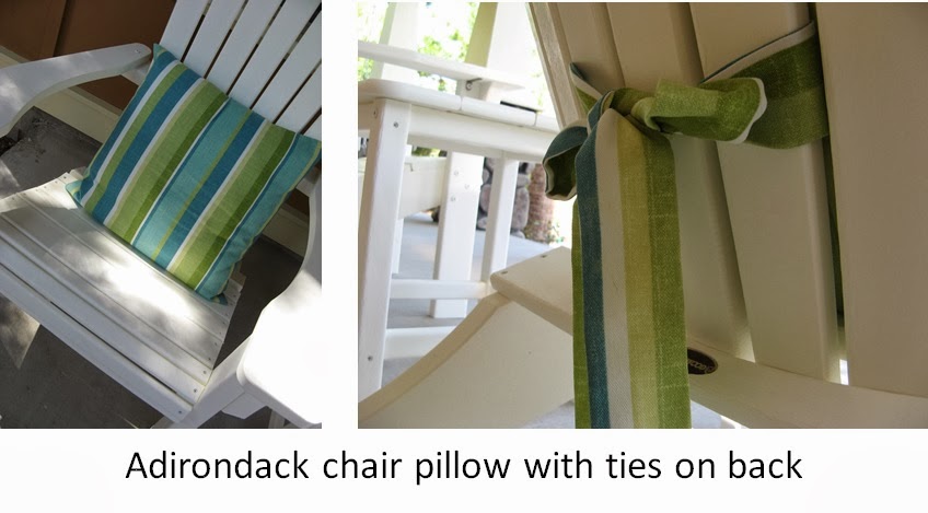 Susan Snyder: ADIRONDACK CHAIR PILLOWS WITH TIE