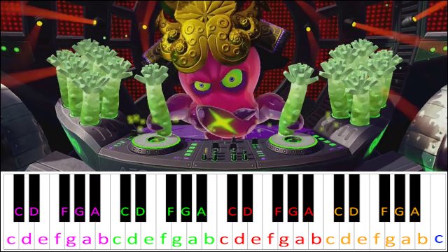 Calamari Inkantation (Splatoon - Final Boss Phase 2) Piano / Keyboard Easy Letter Notes for Beginners