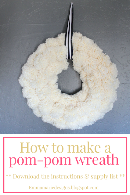 how to make a pom pom wreath