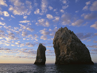 Rock Spires, off the Coast of Cabo San Lucas, Mexico Stock Photos