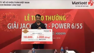 Vietlott trao giải jackpot 2 trị giá 18,7 tỷ đồng