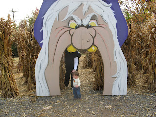 walking through the scary witch's mouth