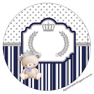 Bear Charming Prince: Free Printable  Cupcake Wrappers and Toppers. 