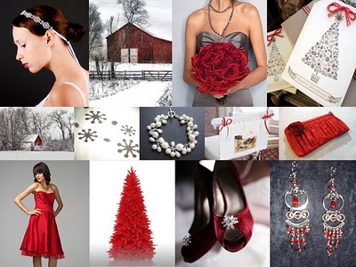 Perhaps you will choose red silver and grey for your winter wedding