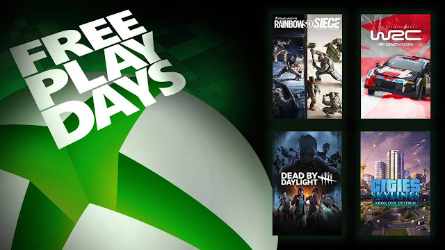 cities skylines dead by daylight tom clancy's rainbow six siege wrc generations xbox live gold game pass free play days event