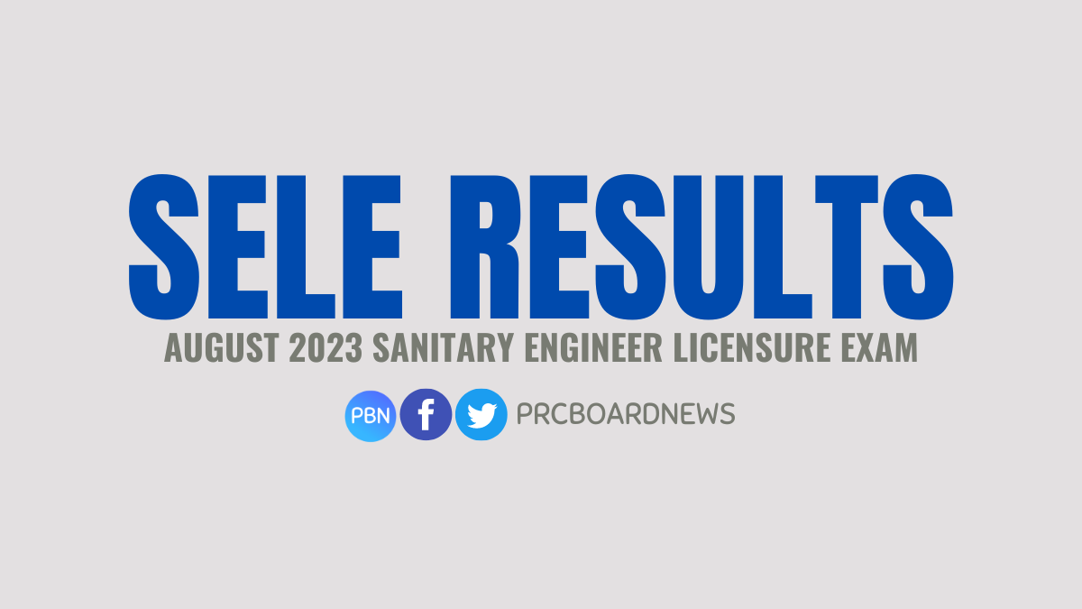 SELE RESULT: August 2023 Sanitary Engineer board exam passers
