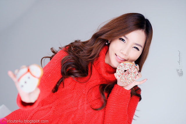 1 Lee Ji Min in Sweet Red-Very cute asian girl - girlcute4u.blogspot.com