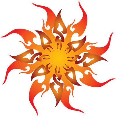 sun tattoo. Tribal Sun Tattoo Design