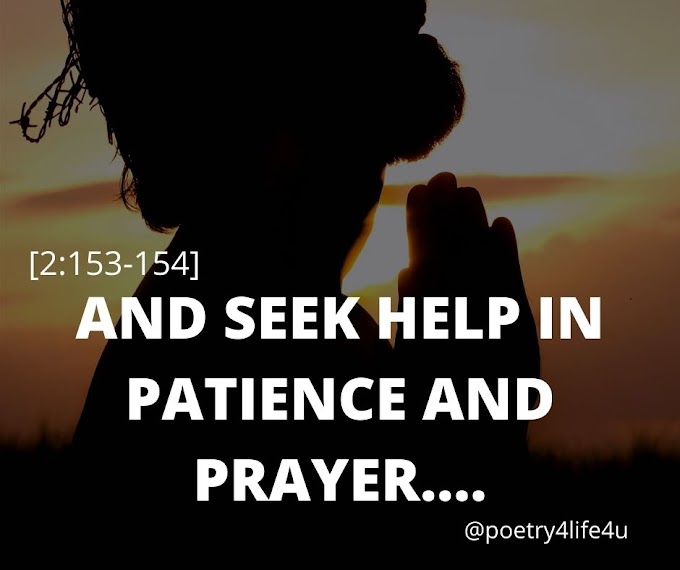 And Seek Help in Patience and Prayer....