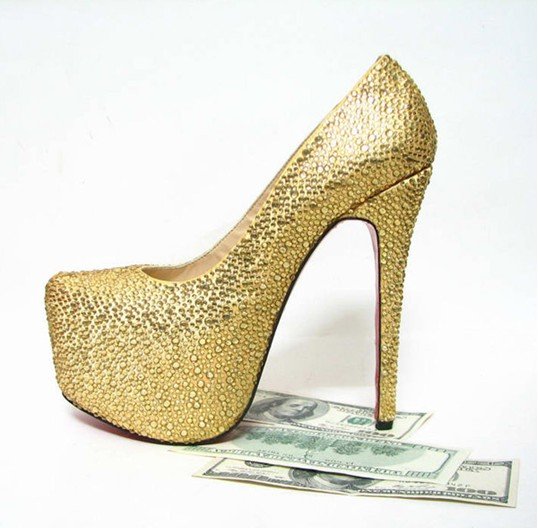 Gold Stiletto Heels