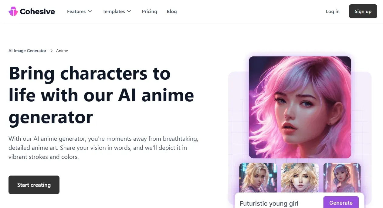 Cohesive - AI Anime Generator cohesive ai review, cohesive ai tool, cohesive ai pricing, cohesive anime ai art generator, cohesive ai anime art generator,