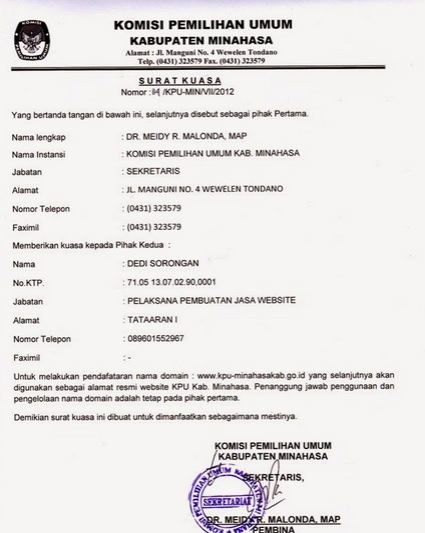 SURAT KUASA :: Contoh Surat Kuasa Lengkap untuk Berbagai 