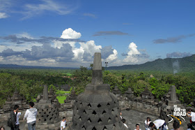 Bright day at Borobudur Temple, Indonesia