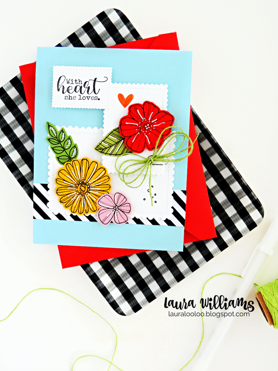 Make a summer time floral card using the Cute Scalloped Rectangles dies from Impression Obsession. Click to see more ideas with this card layout and these dies from Impression Obsession.