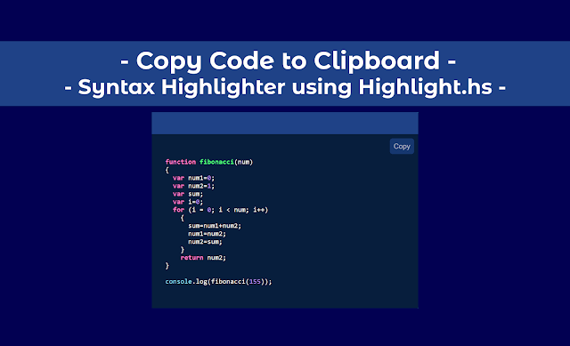 Syntax highlighting with copy button Blogger website Free