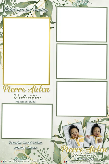 Green Stripped Photobooth Template