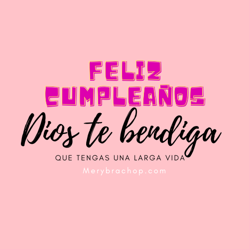 imagen rosada con Dios te bendiga feliz cumpleaños