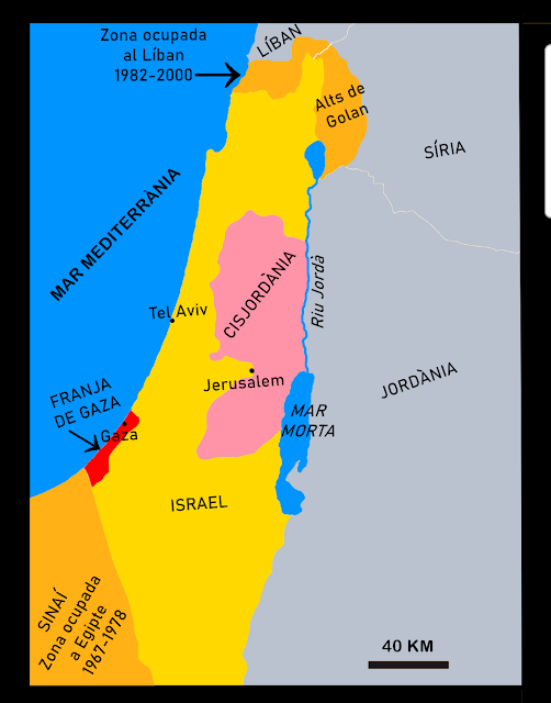 Mapa de Palestina entre 1967-2000