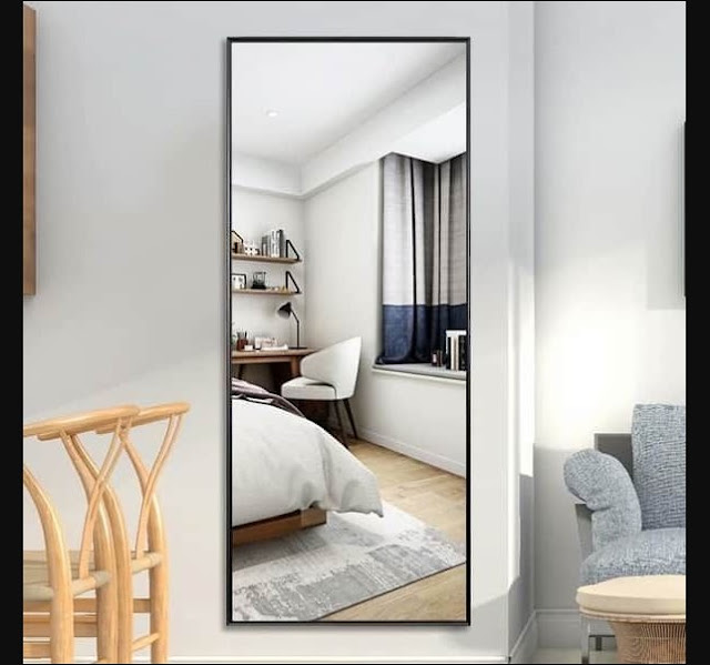 Bedroom Cupboard Design Ideas with rectangular standing mirror in centerpiece