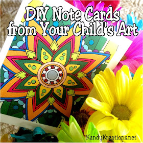 Turn your child's artwork into a beautiful note card they will love to send to Grandma.  This DIY shows you how to make unique note cards using the Colorfy App, your computer, and home printer...Super Easy, and Super Fun!