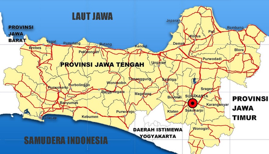  Peta  Jawa  Tengah  Lengkap 29 Kabupaten dan 6 Kota beserta 