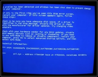 Error ini yang paling sering muncul pada ketika terjadi Blue Screen Blue Screen pada Windows