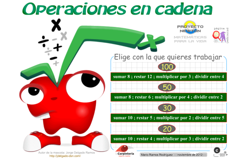 http://www3.gobiernodecanarias.org/educacion/3/WebC/eltanque/proyectoNEWTON/operacionesencadena/ope_cad_index_p.html