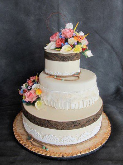 There is a new wedding cake on display in our bakery case and it was made