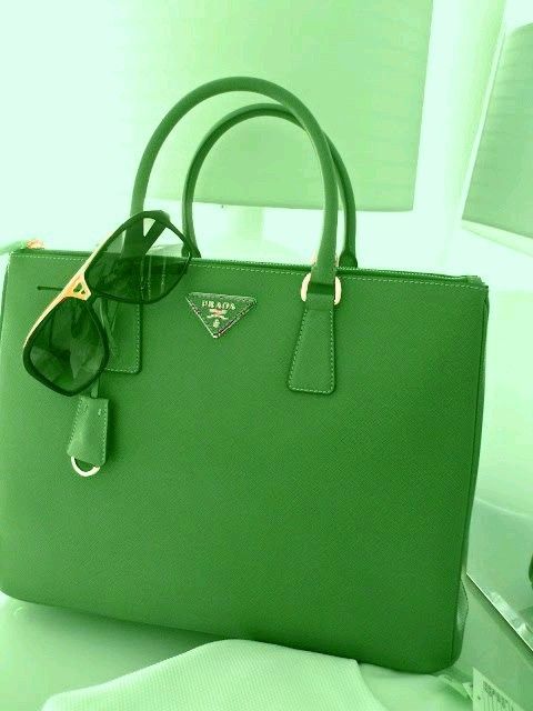 Prada Green tote handbag trending styles