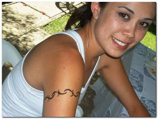 Barbed wire tattoo girls design