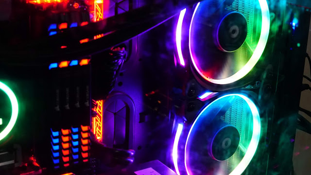 Computer, Coolers, Neon, Colorful