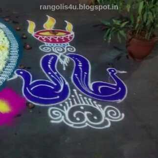 Peacock Rangolis for new year