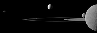 A quintet of Saturn's moons