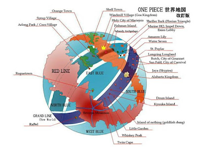 One Piece, Lokasi, Tempat, Daftar