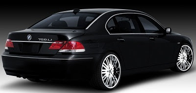 back side view of BMW 740i