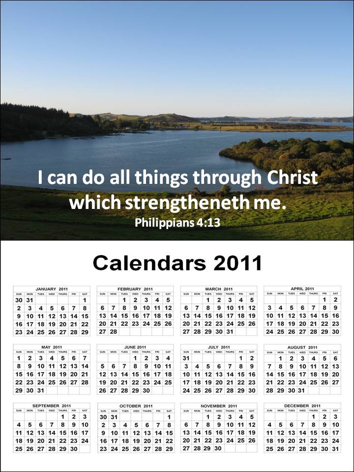 2011 Calendar A4 Printable. Free Christian 2011 Calendar