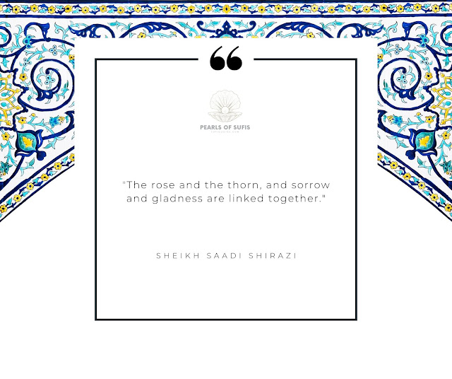 "The rose and the thorn, and sorrow and gladness are linked together." - Sheikh Saadi Shirazi