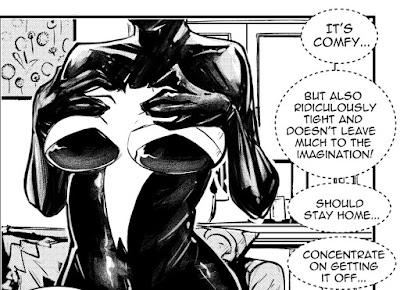she venom mary jane cupping and pressing her symbiote covered boobs