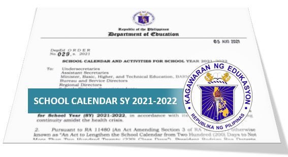 DepEd releases school calendar for SY 2021-2022