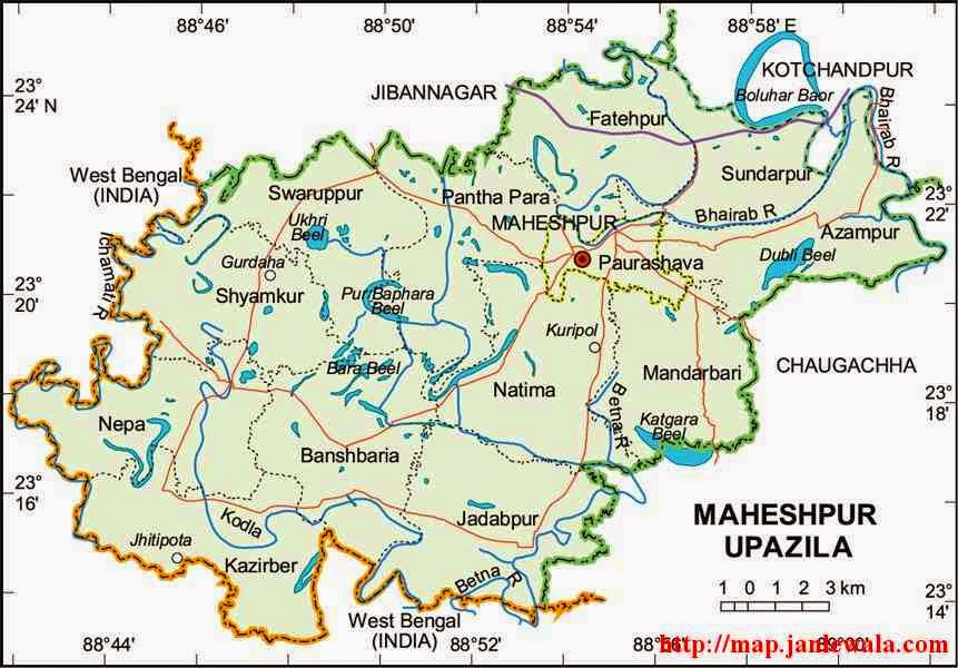 maheshpur upazila map of bangladesh
