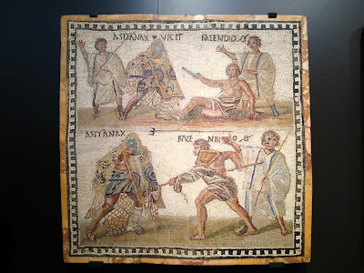 Gladiadores en mosaico romano - Museo Arqueológico Nacional - MAN - Madrid el troblogdita