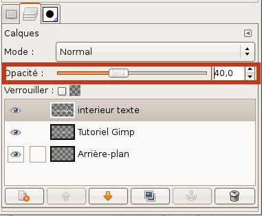reglage opacité calque gimp