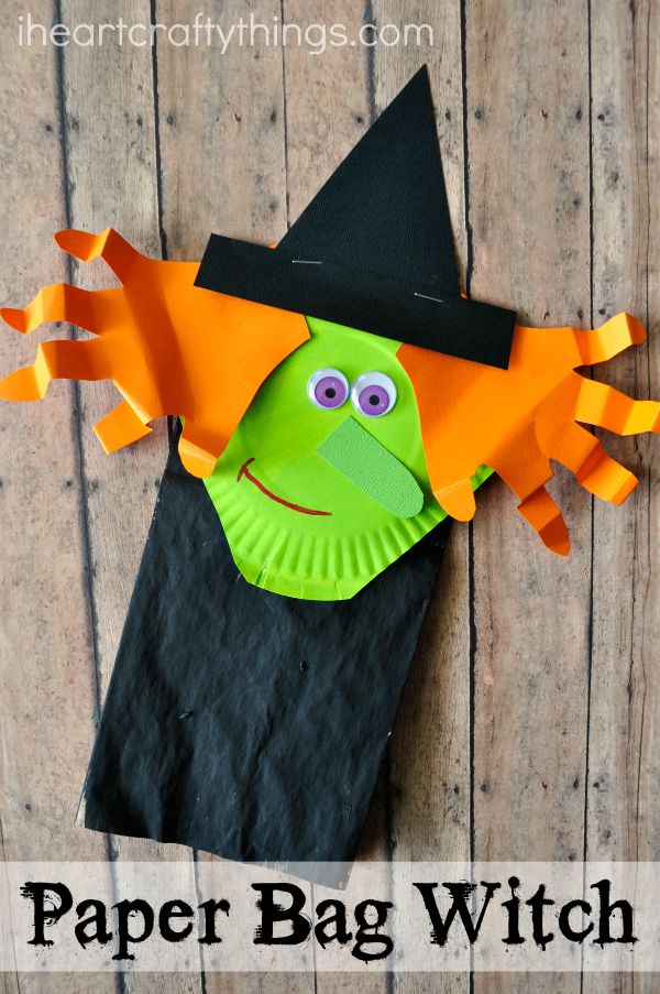  Paper  Bag Halloween  Witch Craft  for Kids I Heart Crafty 