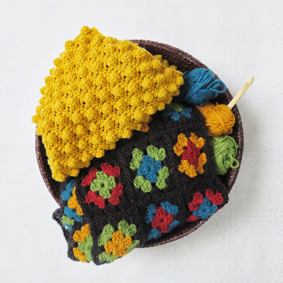 ByHaafner, crochet, scarf, cowl, bobble stitch, granny square